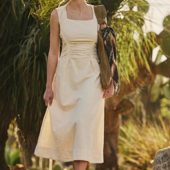 Free People Dresses & Skirts - Free People Cartagena Cotton-Linen Maxi NWT *